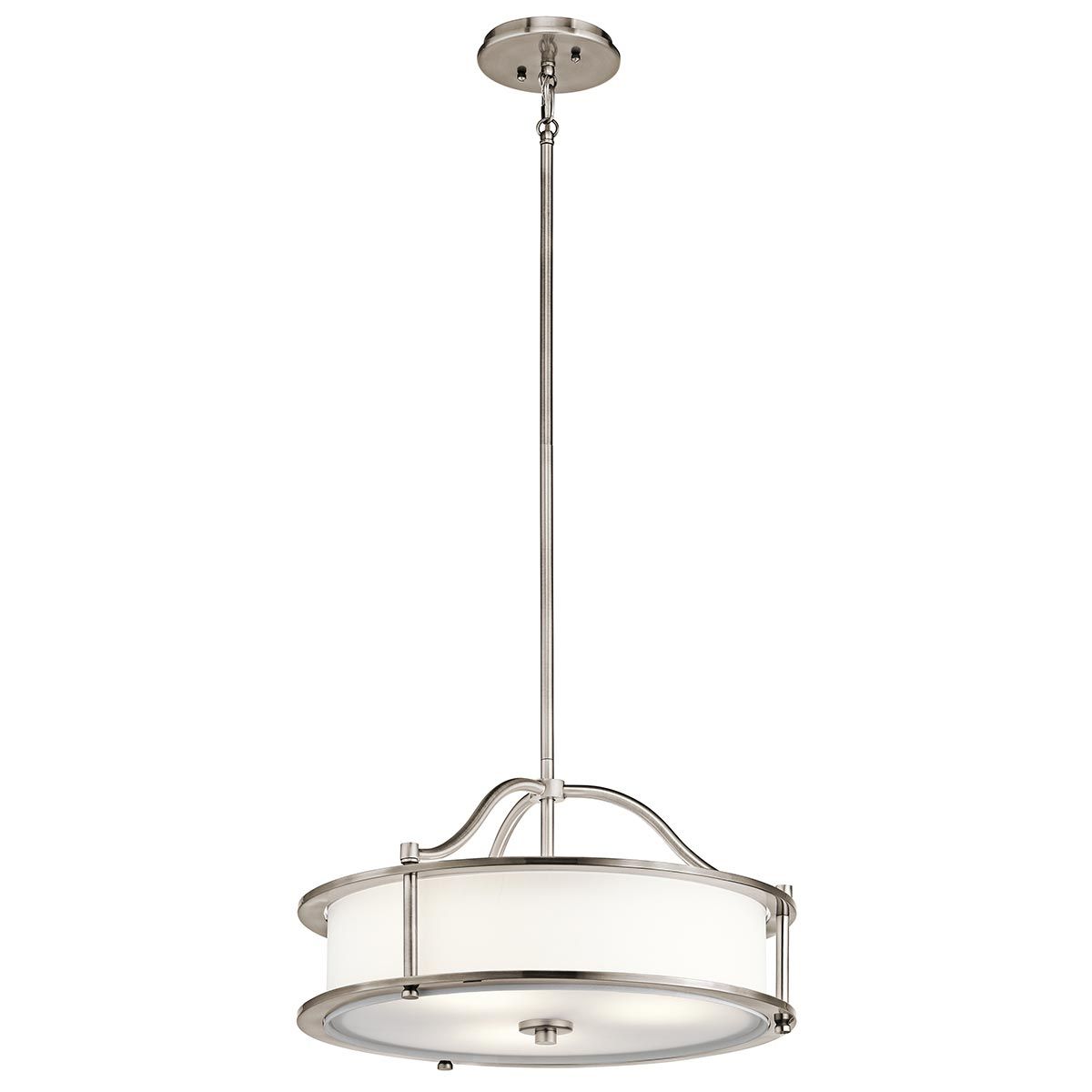 Emory Classic Pewter 3-Light Convertible Pendant/Semi Flush Fixture