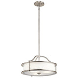 Emory Classic Pewter 3-Light Convertible Pendant/Semi Flush Fixture
