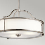 Emory Classic Pewter 3-Light Convertible Pendant/Semi Flush Fixture
