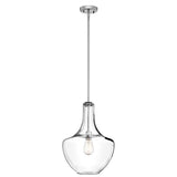 Everly Medium Chrome Pendant Light with Clear Glass Shade
