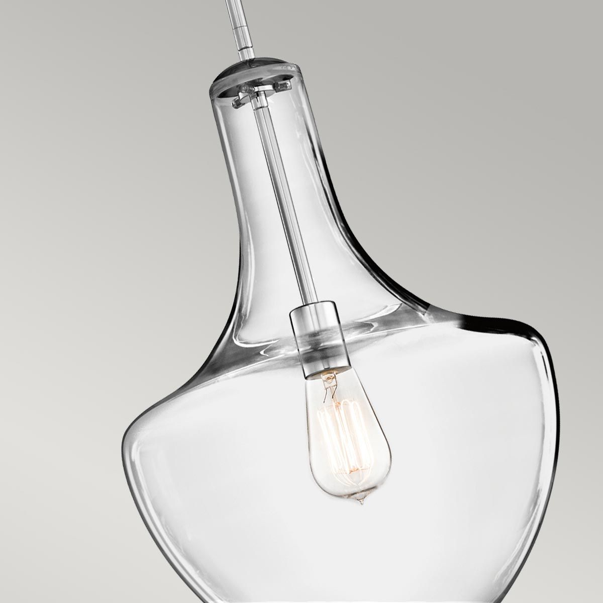 Everly Medium Chrome Pendant Light with Clear Glass Shade