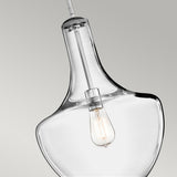 Everly Medium Chrome Pendant Light with Clear Glass Shade