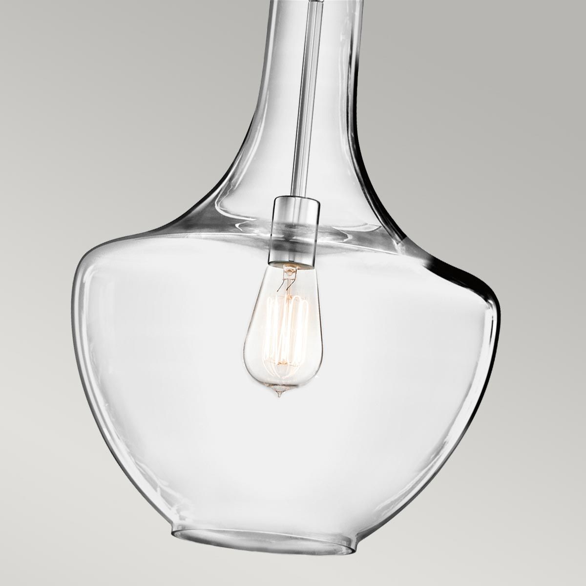 Everly Medium Chrome Pendant Light with Clear Glass Shade