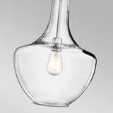 Everly Medium Chrome Pendant Light with Clear Glass Shade
