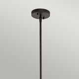 Everly 1-Light Small Pendant in Olde Bronze with Seeded Glass