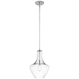 Everly Chrome Crystal Pendant Light with Clear Glass Shade