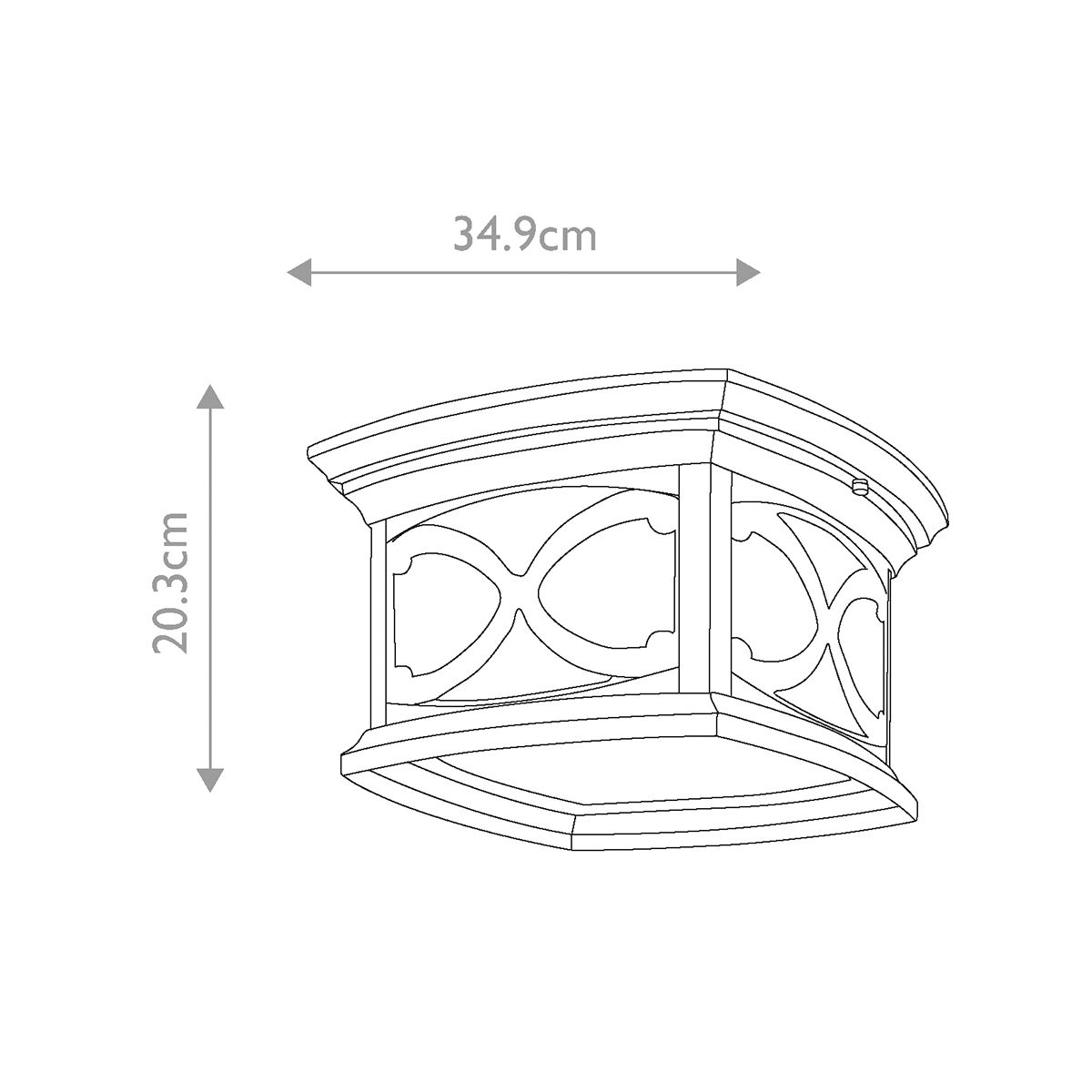 Elegant French Victorian Bronze Outdoor Ceiling Light