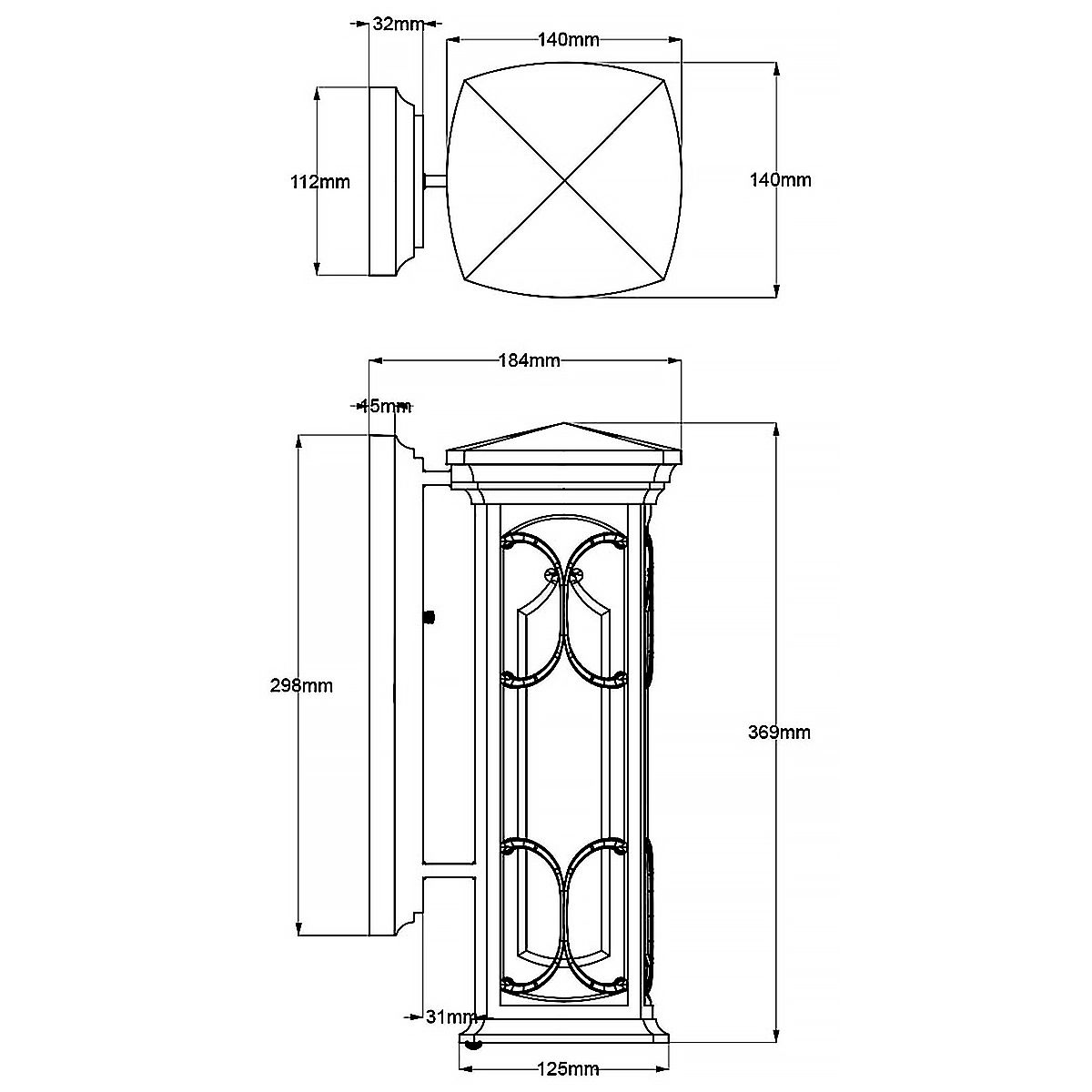 Traditional European-Style Bronze Wall Lantern