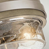 Distressed Antique Grey 2-Light Semi-Flush Ceiling Fixture