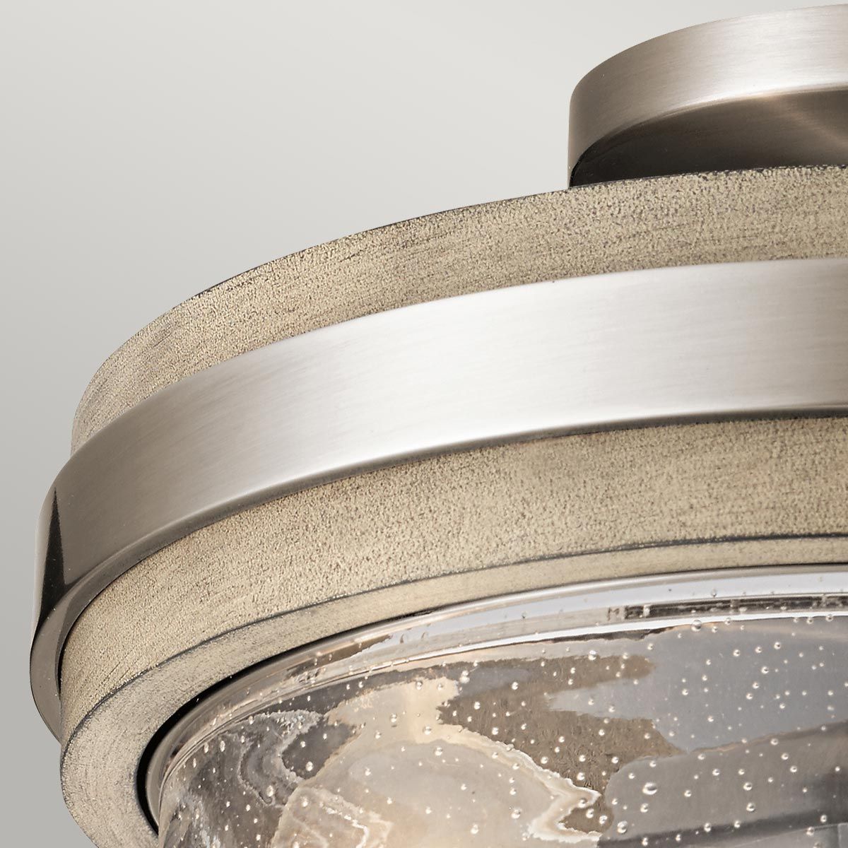 Distressed Antique Grey 2-Light Semi-Flush Ceiling Fixture