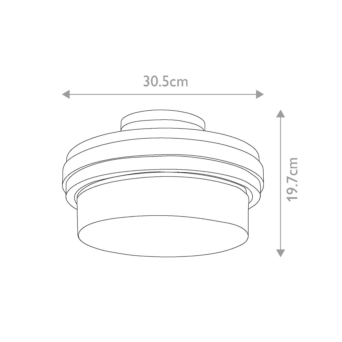 Distressed Antique Grey 2-Light Semi-Flush Ceiling Fixture