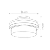 Distressed Antique Grey 2-Light Semi-Flush Ceiling Fixture