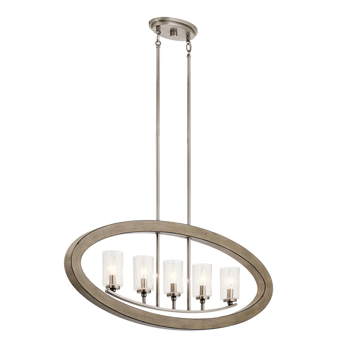 Elegant Grand Bank 5-Light Chandelier in Distressed Antique Gray