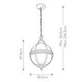 Victorian Charm 3-Light Chain Lantern in Londonderry Bronze