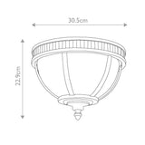 Halleron Victorian-Inspired 3-Light Exterior Flush Fixture