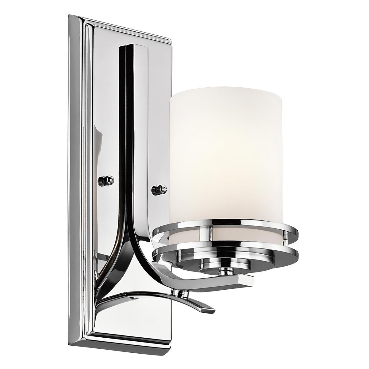 Hendrik Polished Chrome Opal Glass LED Bathroom Wall Light