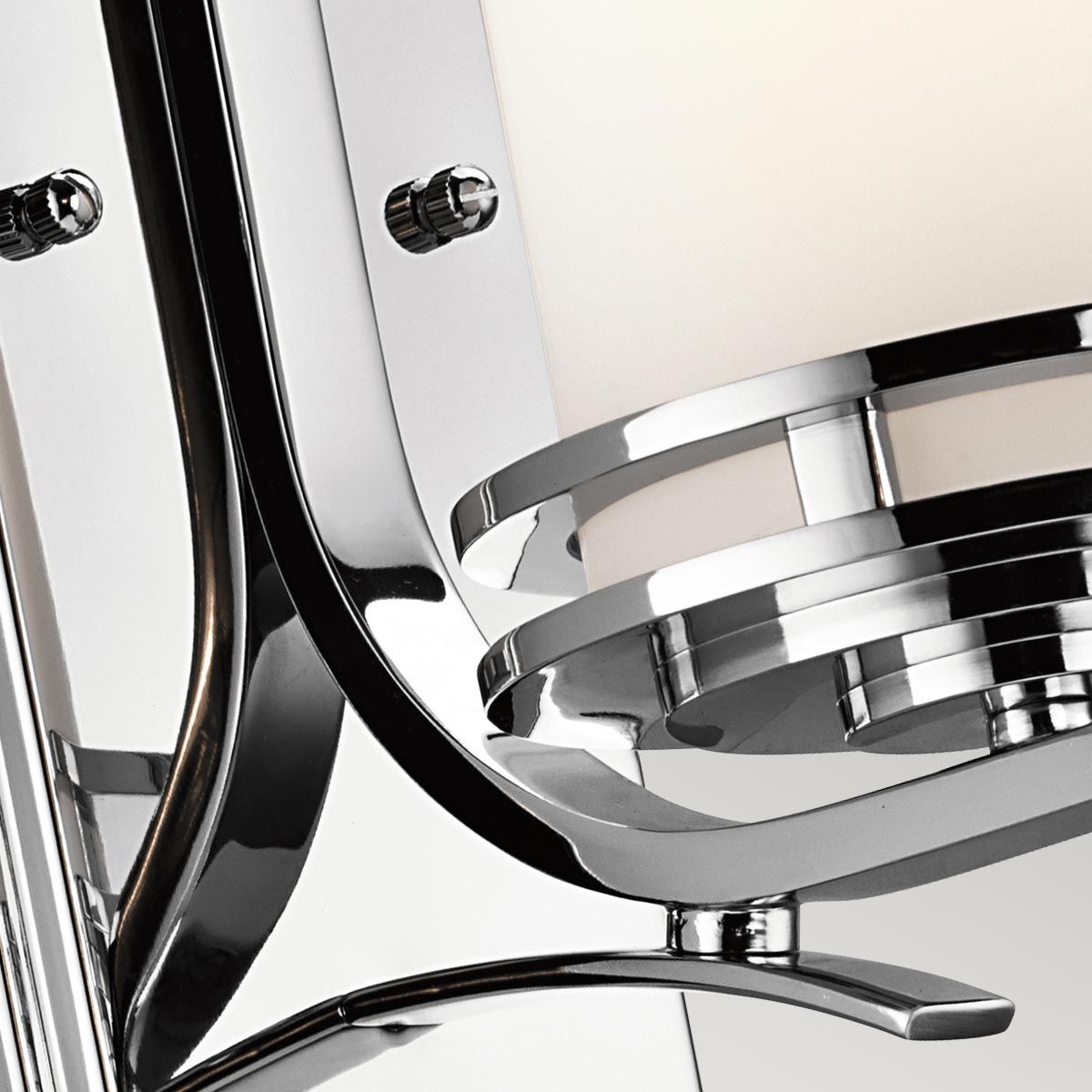 Hendrik Polished Chrome Opal Glass LED Bathroom Wall Light