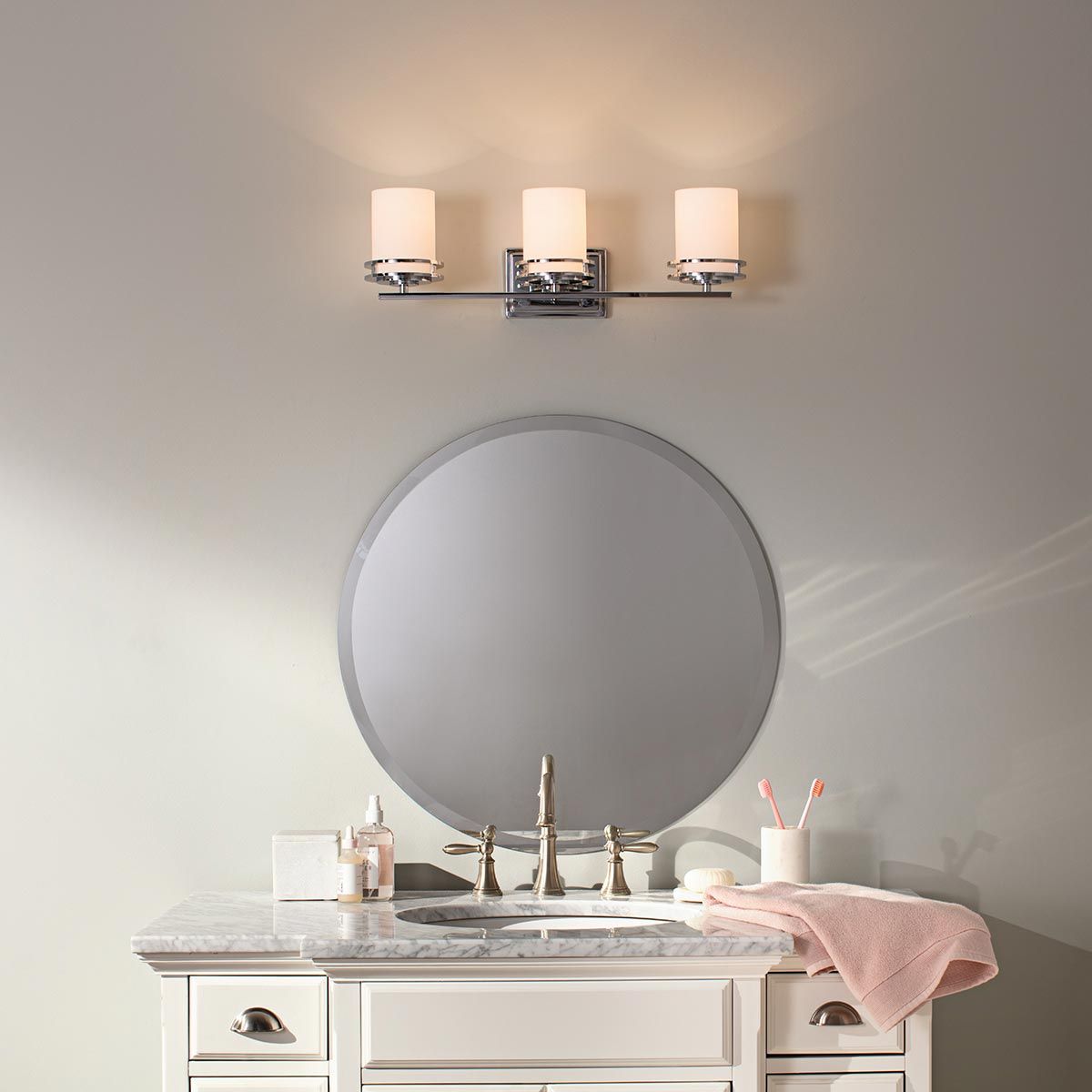 Hendrik Trio LED Chrome Bathroom Wall Light