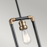 Imahn Industrial Black and Brass Pipe Ceiling Pendant Light