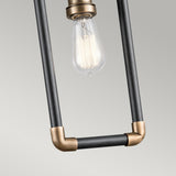 Imahn Industrial Black and Brass Pipe Ceiling Pendant Light