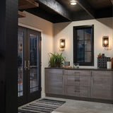 Industrial Style Black and Brass Pipe-Inspired Wall Sconce