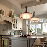 American Vintage Lacey Kitchen Island Pendant with Drum Shade Lighting