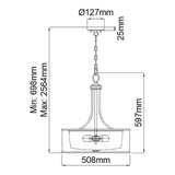 American Vintage Lacey Kitchen Island Pendant with Drum Shade Lighting