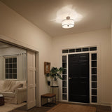 Lacey Mission Bronze Drum Shade Semi-Flush Ceiling Light