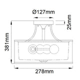Lacey Mission Bronze Drum Shade Semi-Flush Ceiling Light