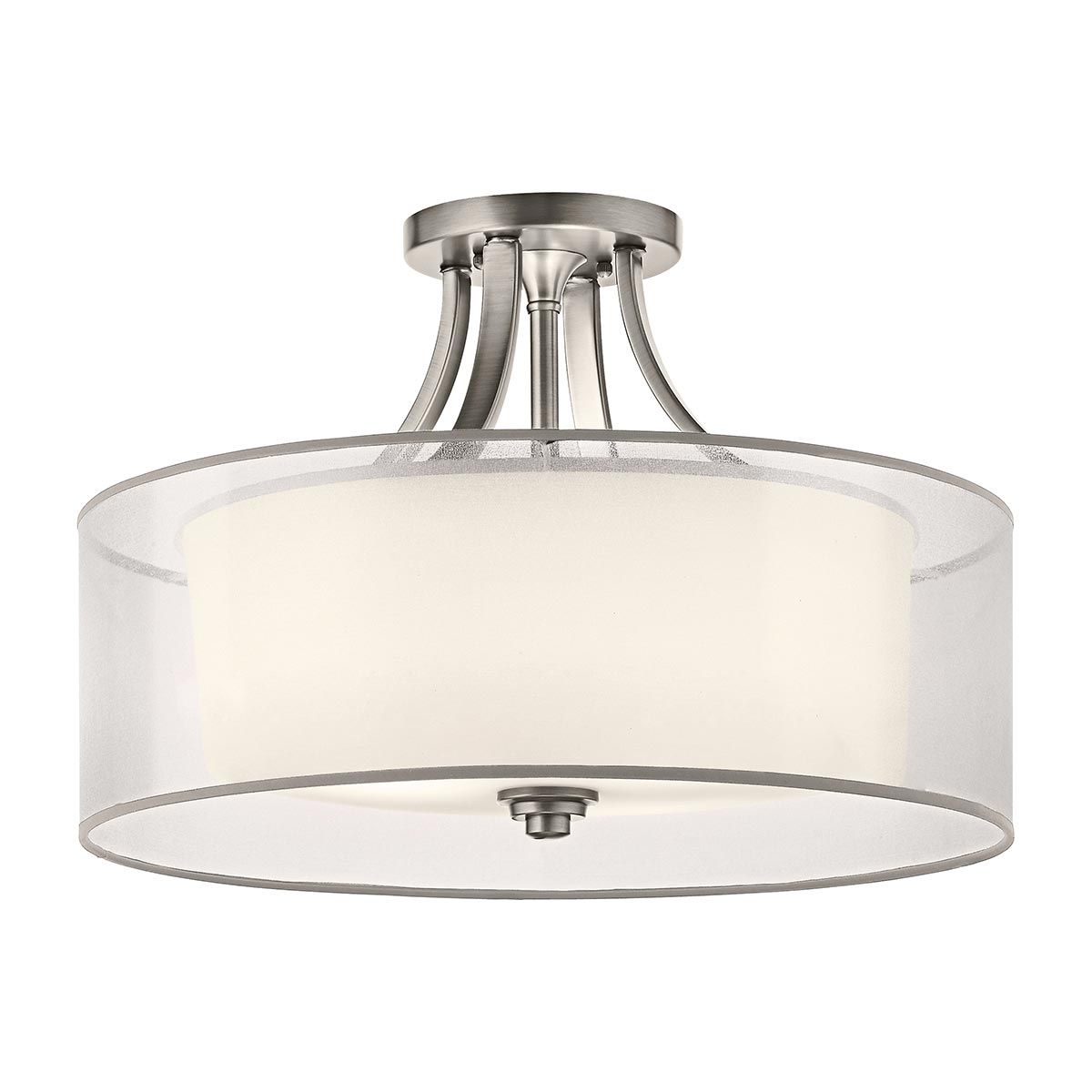 Lacey 4-Light Antique Pewter Semi-Flush Mount Fixture