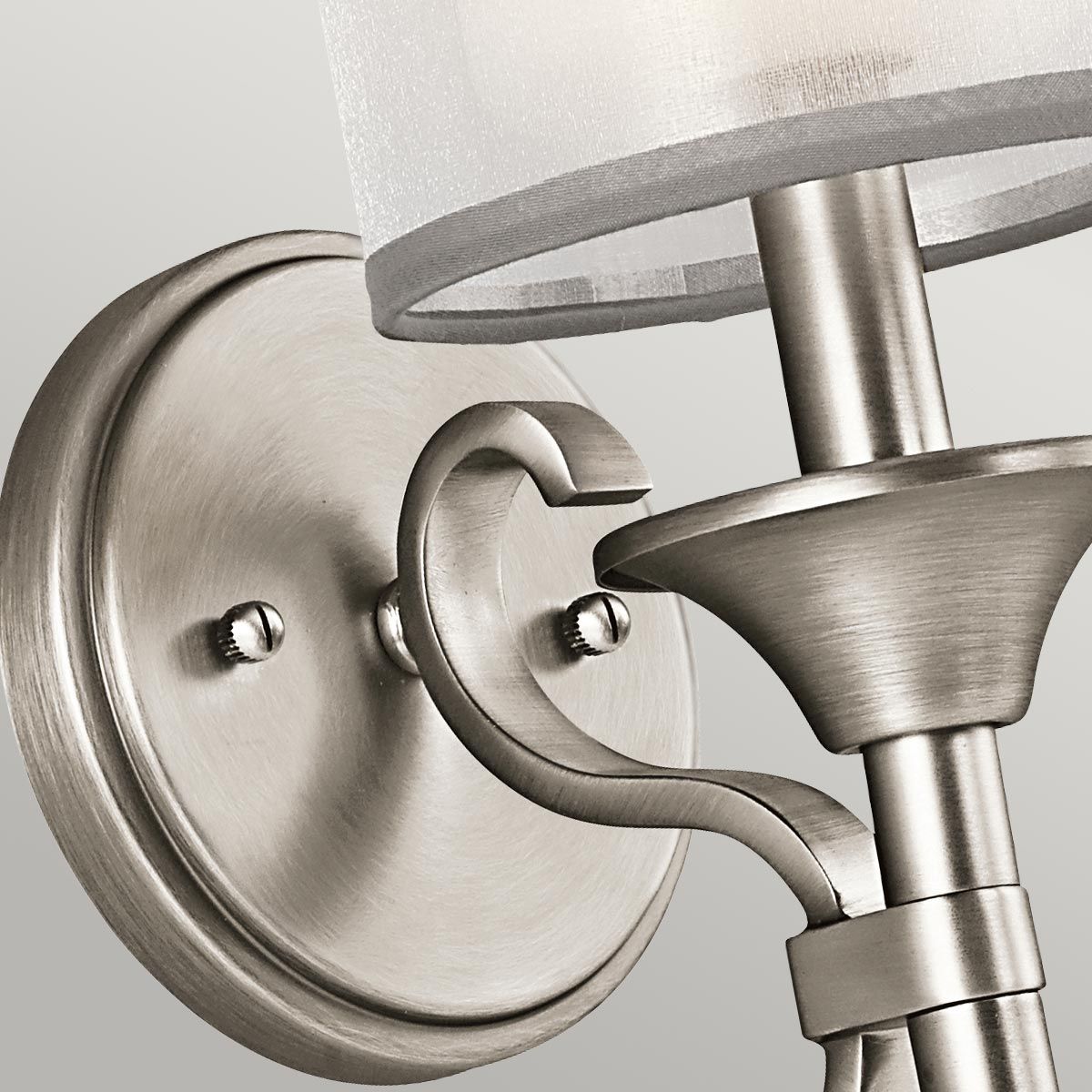 Lacey Antique Pewter Wall Sconce with Organza Shade