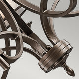 Elegant Lacey Bronze Chandelier with Candle-Style Shades