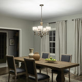 Elegant Lacey Bronze Chandelier with Candle-Style Shades