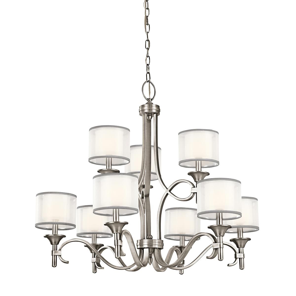 Elegant Lacey 9-Light Chandelier in Antique Pewter Finish