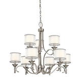 Elegant Lacey 9-Light Chandelier in Antique Pewter Finish
