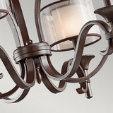 Elegant Lacey Bronze 9-Light Chandelier with Candle-Style Shades
