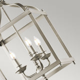 Larkin Vintage Victorian Tri-Bulb Nickel Pendant Lantern