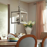 Larkin Vintage Victorian Tri-Bulb Nickel Pendant Lantern