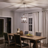Larkin Vintage Victorian Tri-Bulb Nickel Pendant Lantern