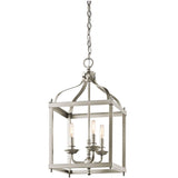 Larkin Vintage Victorian Tri-Bulb Nickel Pendant Lantern