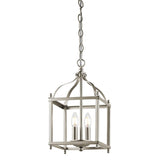Vintage Victorian Larkin Dual-Bulb Brushed Nickel Pendant Chandelier