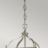 Vintage Victorian Larkin Dual-Bulb Brushed Nickel Pendant Chandelier