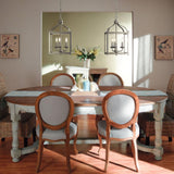 Vintage Victorian Larkin Dual-Bulb Brushed Nickel Pendant Chandelier