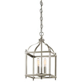 Vintage Victorian Larkin Dual-Bulb Brushed Nickel Pendant Chandelier