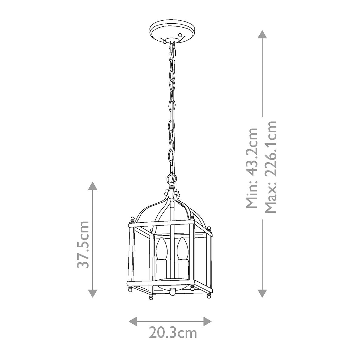 Vintage Victorian Larkin Dual-Bulb Brushed Nickel Pendant Chandelier