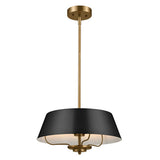 Luella 3lt Duo-Mount Pendant Black & Brass