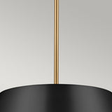 Luella 3lt Duo-Mount Pendant Black & Brass