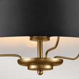 Luella 3lt Duo-Mount Pendant Black & Brass