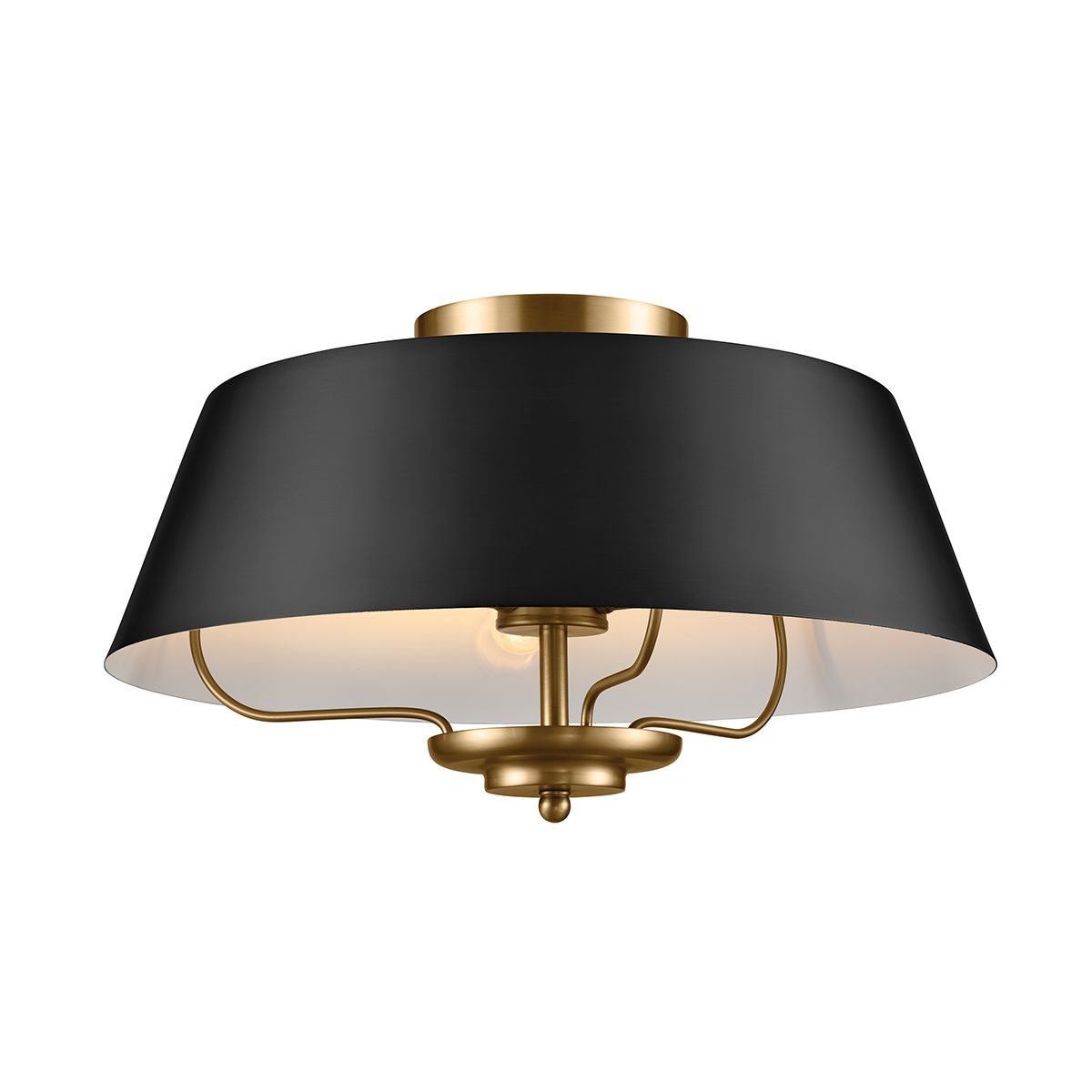 Luella 3lt Duo-Mount Pendant Black & Brass