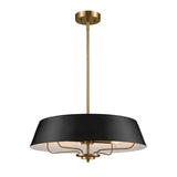 Luella 4lt Duo-Mount Pendant Black & Brass